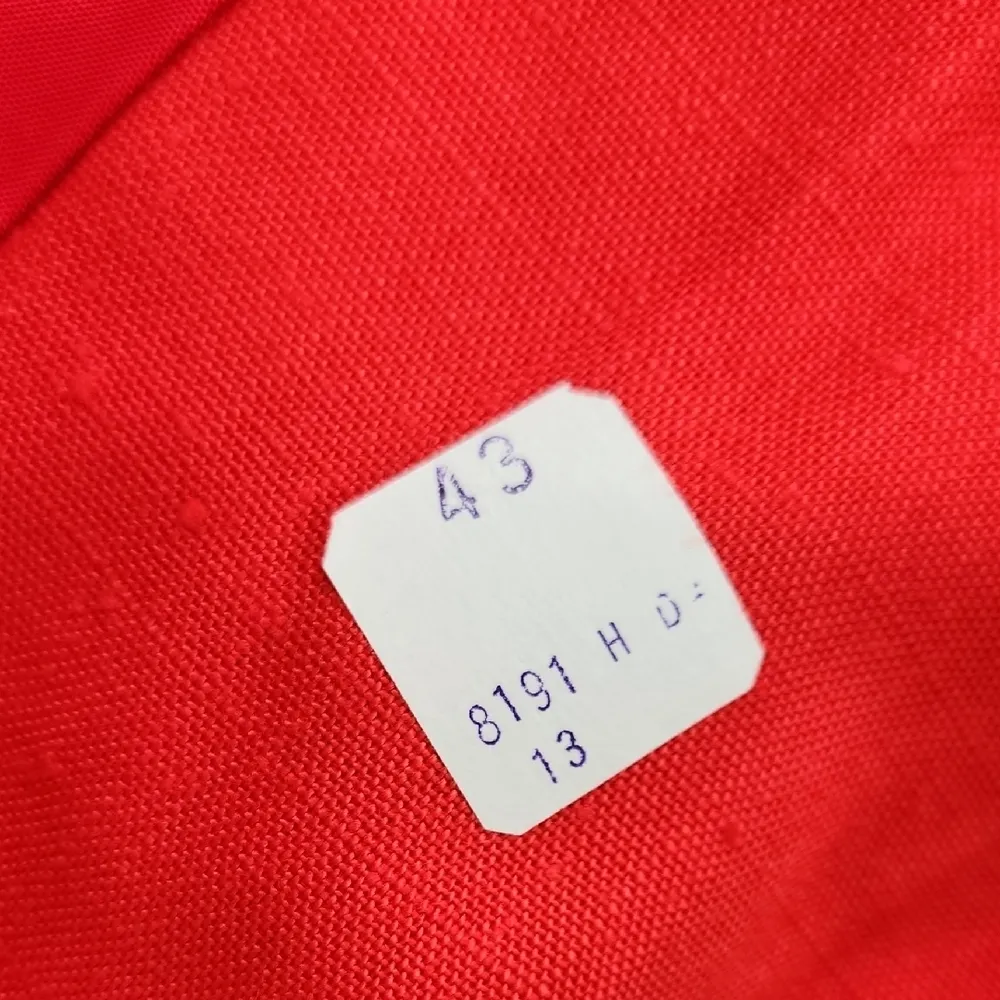 Vintage Red Blazer and Pants Set with Feather Accent Size undefined - Image 2