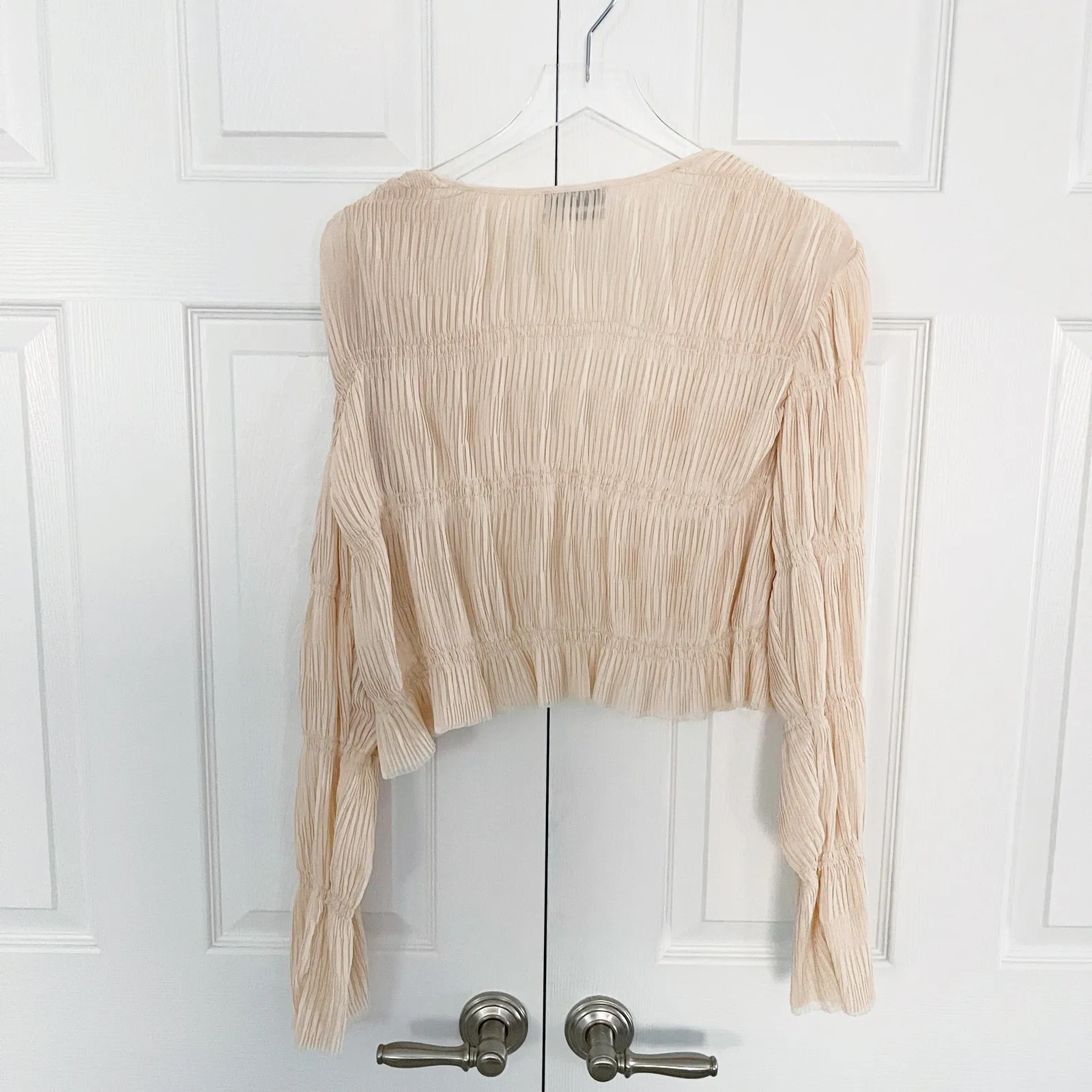 Urban Outfitters Aliyah Plisse Button-Front Blouse - Image 9