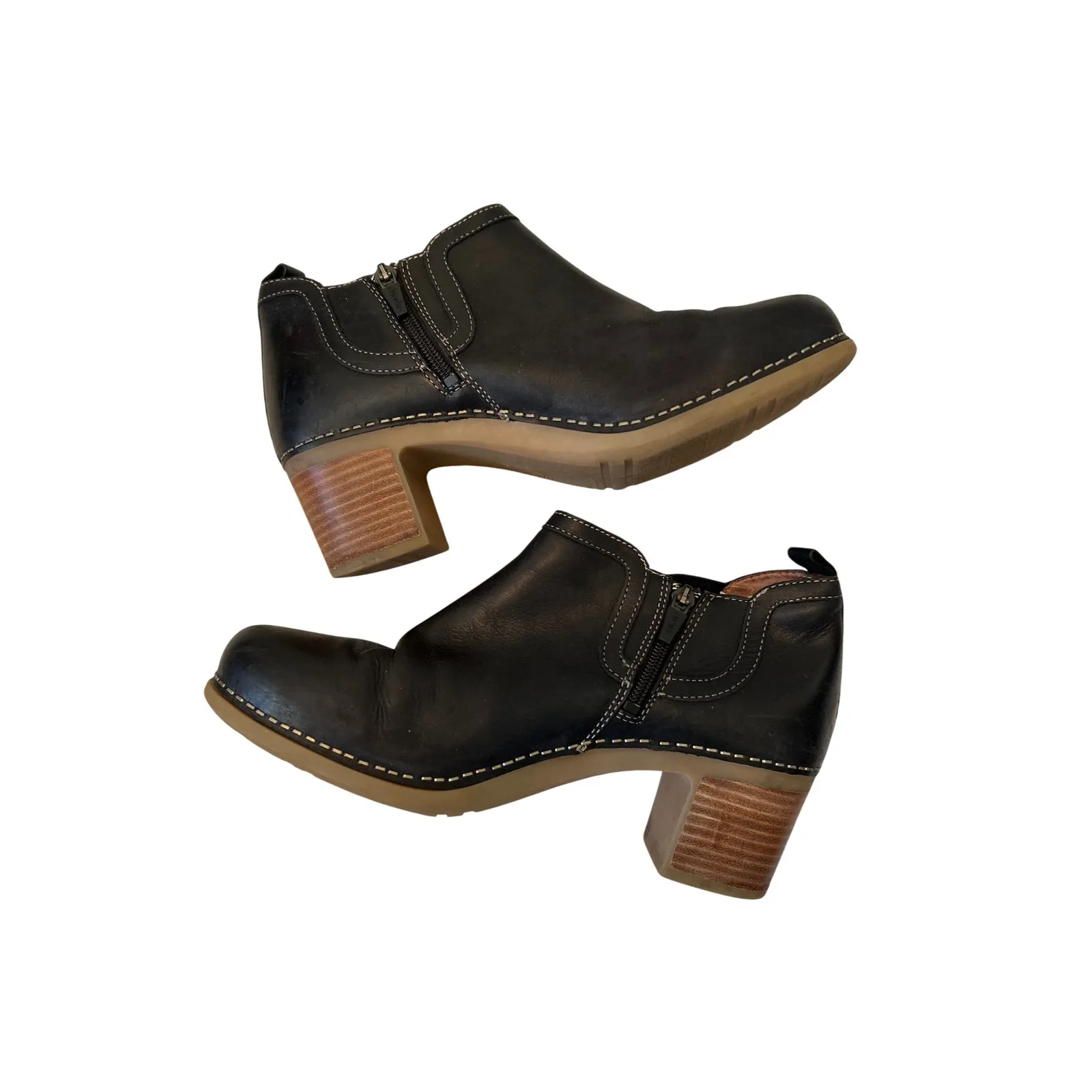 Dansko Harlene Black Leather Bootie Block Heel Ankle Boots Women's Size 40 - Image 6