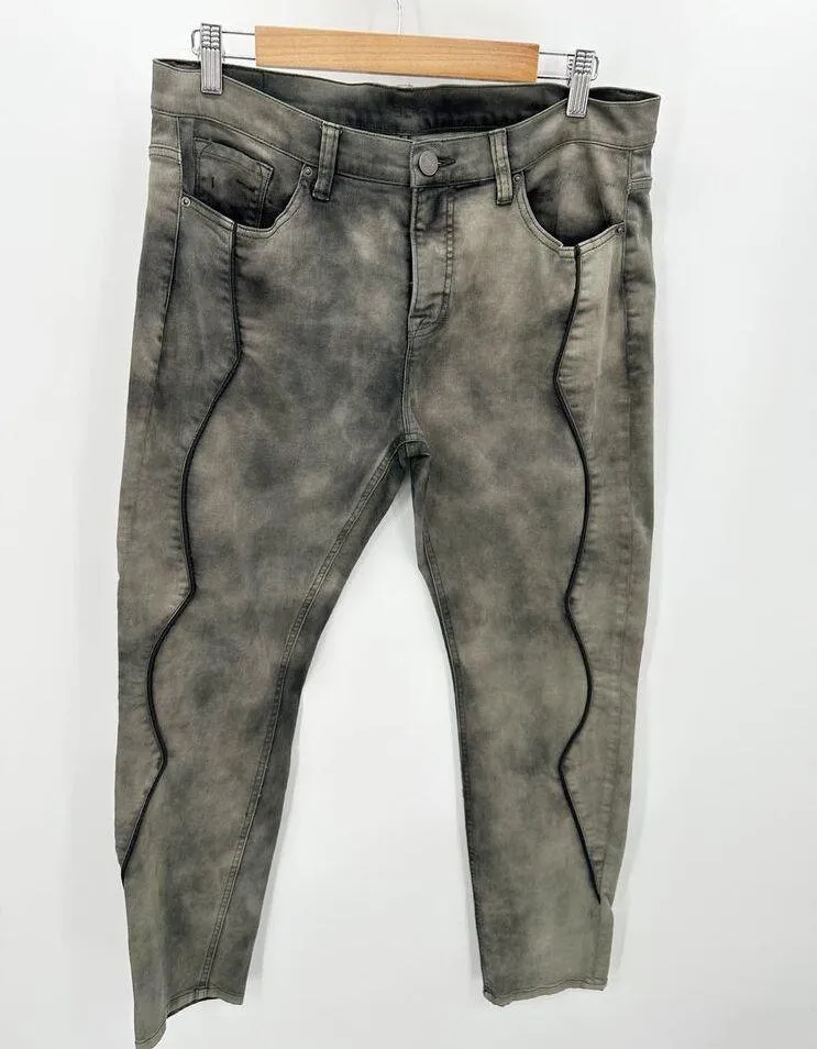 Urban Outfitters BDG Jeans Women 32 Grey Green Dye Mid Rise Twig Ankle Denim - Image 9