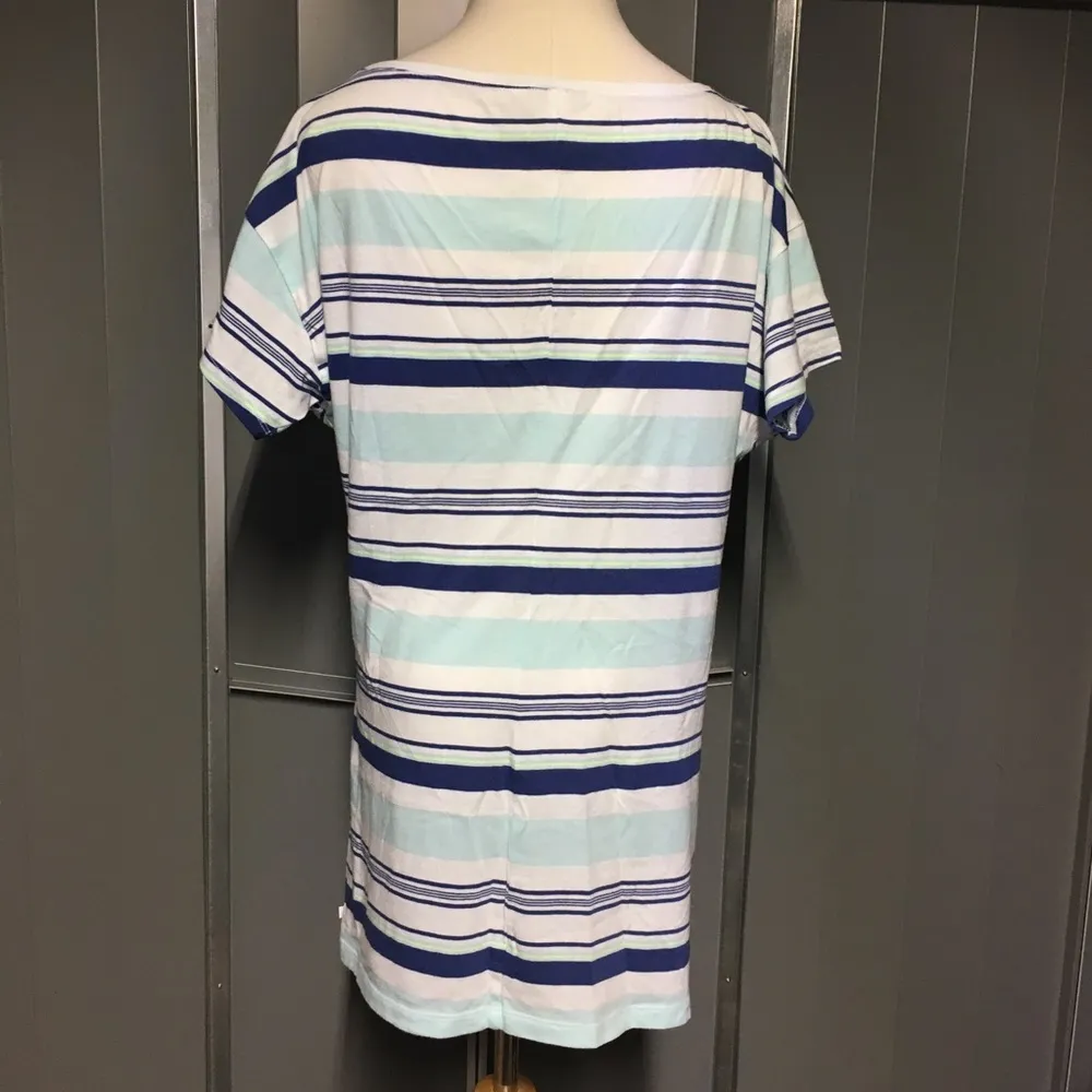 VICTORIA’S SECRET Blue Striped T-Shirt Dress, Medium - Image 5