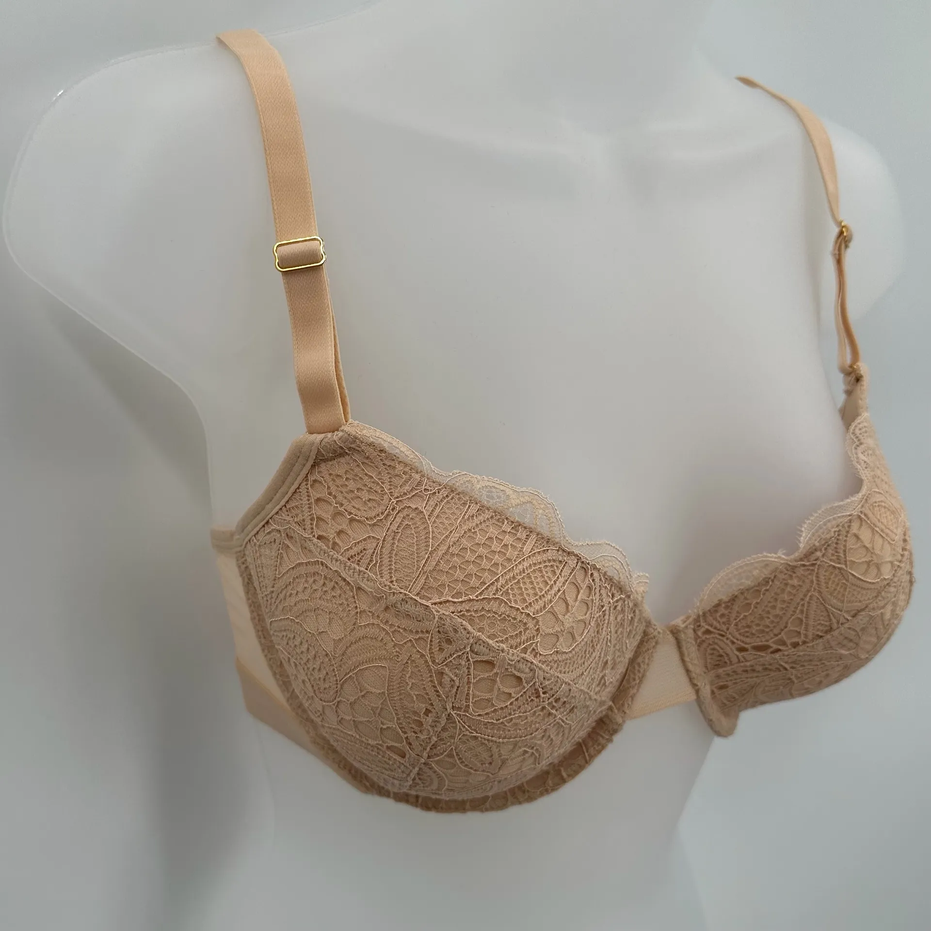 LIVELY Bra Size 32DD Underwire 47601 Toasted Almond Lace T - Image 3