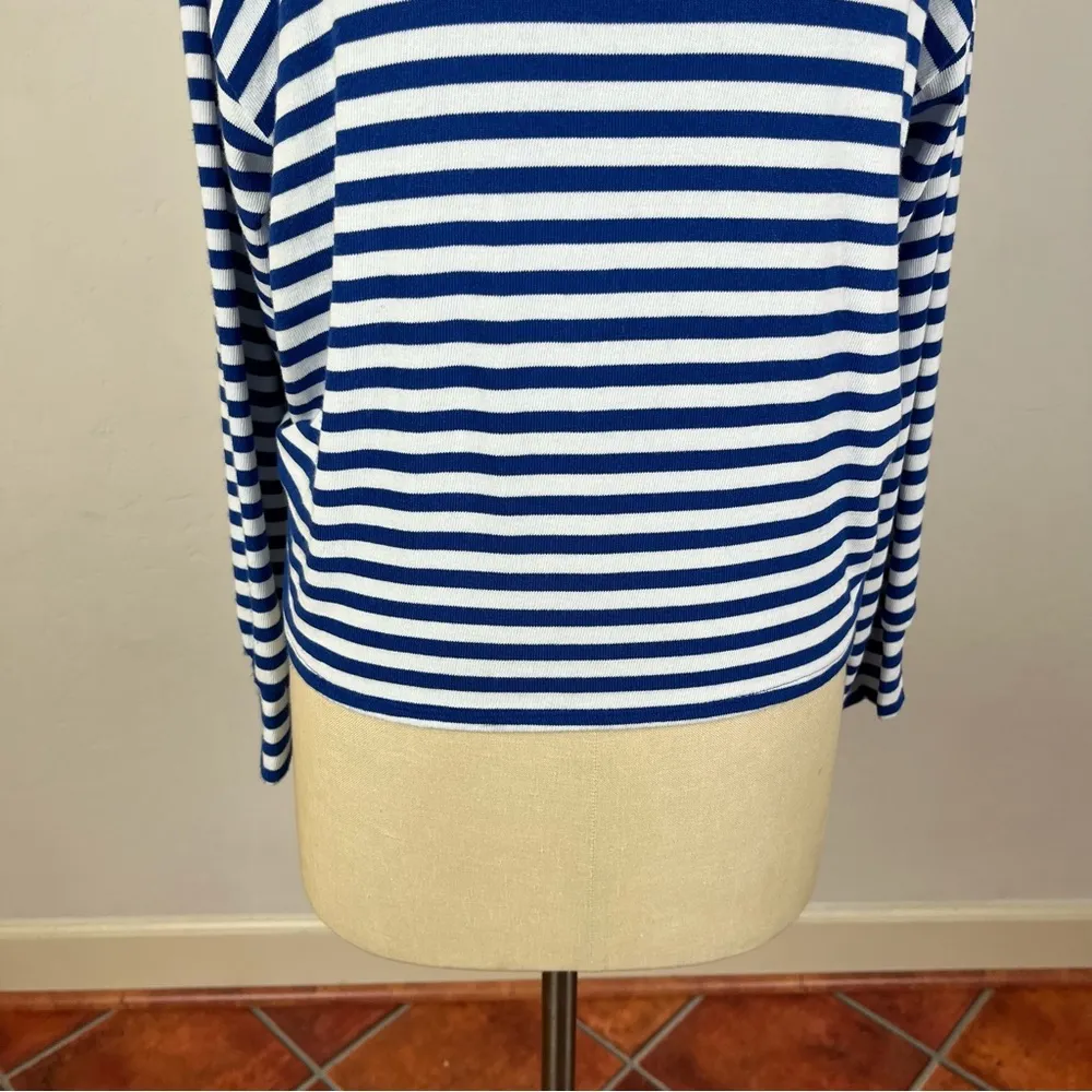 Sundry Blue Stripe Tie Back Long Sleeve - Image 4