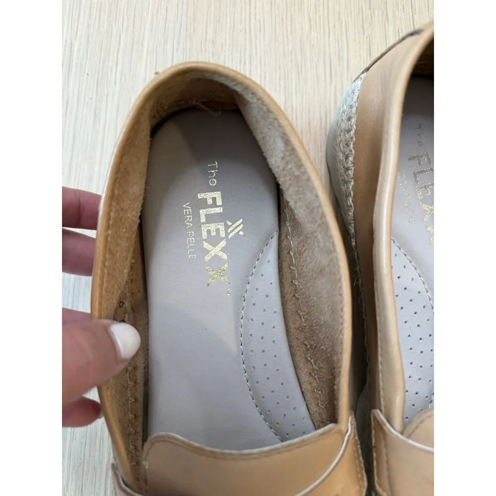 The Flexx Women’s Bill Lion Softy 100% Leather Beige Women Loafers Size Us 9 Tan - Image 5
