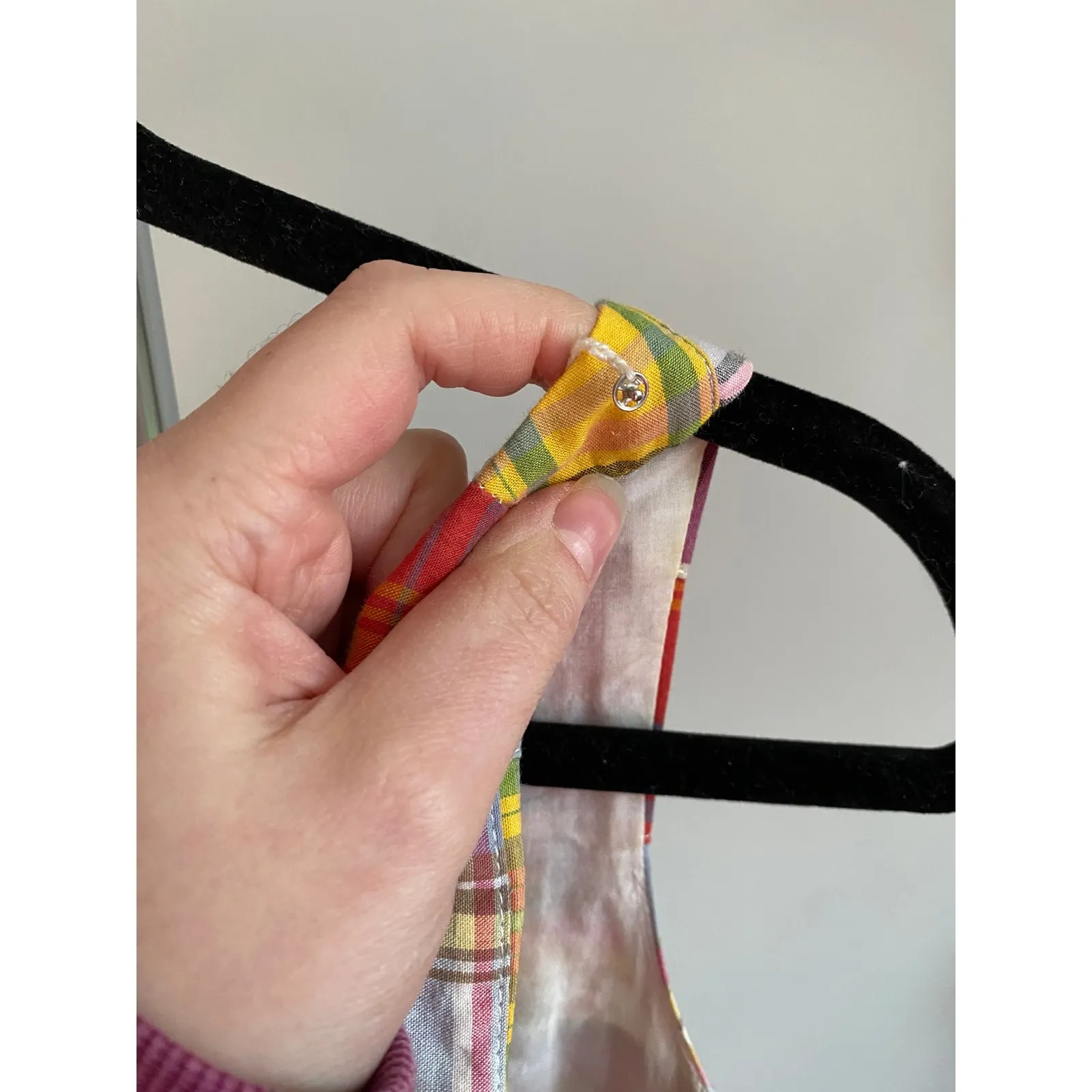 Y2K J Crew Patchwork Plaid Red Mini Dress Small Retro 2000s Indie Festival Beach - Image 7