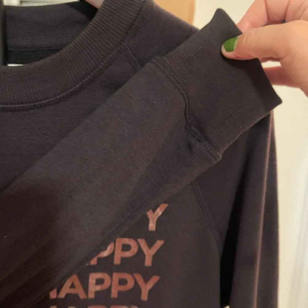 🪬Women’s Spiritual Gangster Black Graphic Sweatshirt Choose Happy LNC Sz Small - Image 6