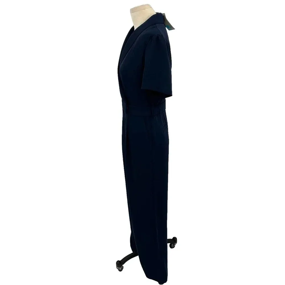 Boden Ottoline Wrap Jumpsuit Navy Blue **Missing Belt Size US 6R‎ - Image 6