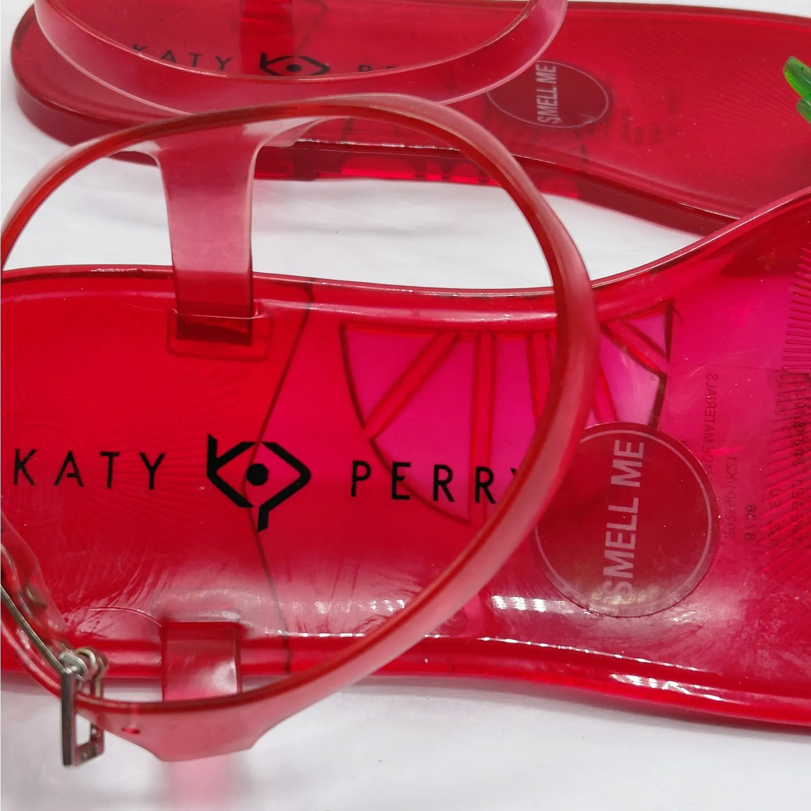 Katy Perry The Geli Thong Sandals Women 6 Red Palm Tree Slip On Casual Flip Flop - Image 7