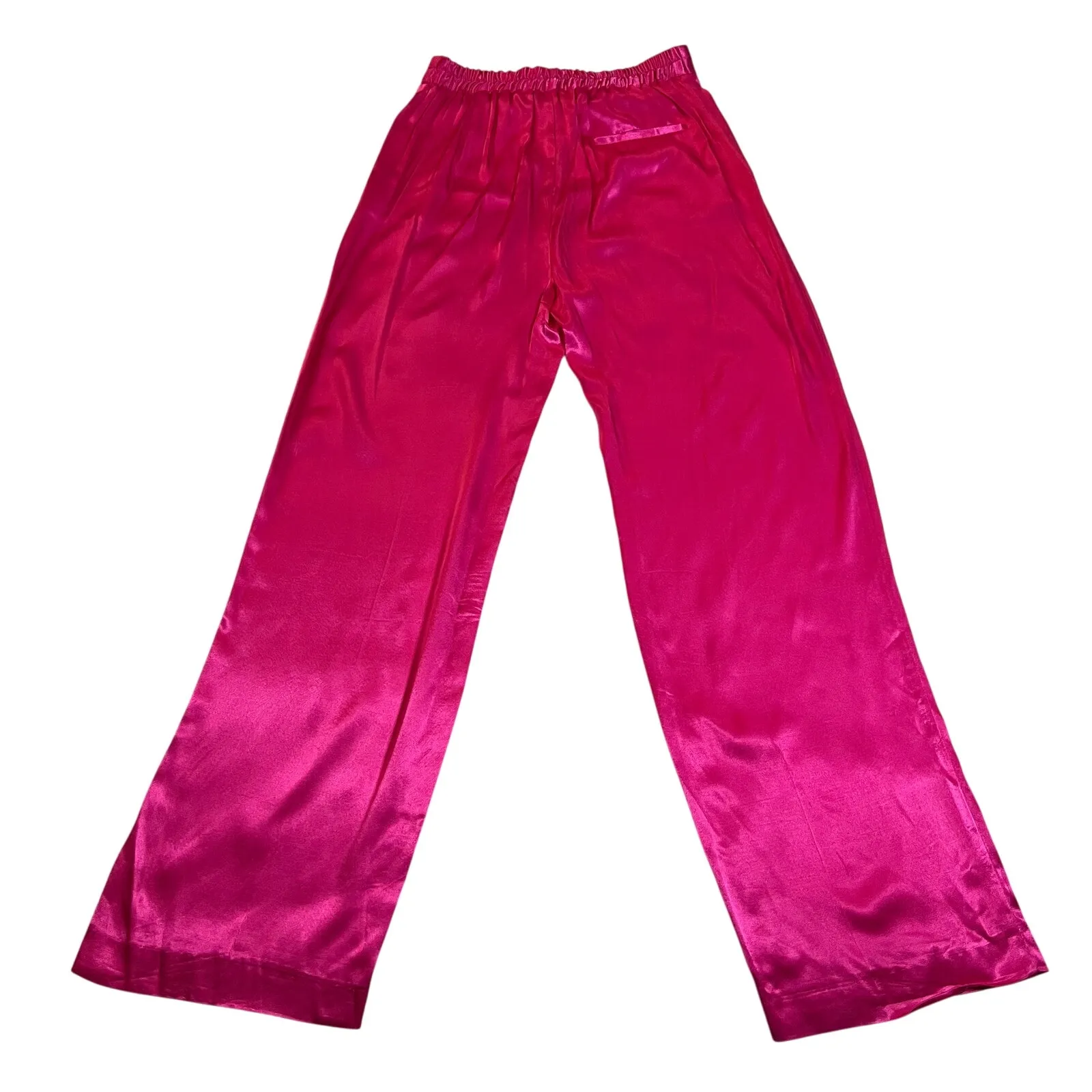Zara High Rise Satin Wide Leg Trouser Pants Size S Preppy Maximalist Feminine - Image 5