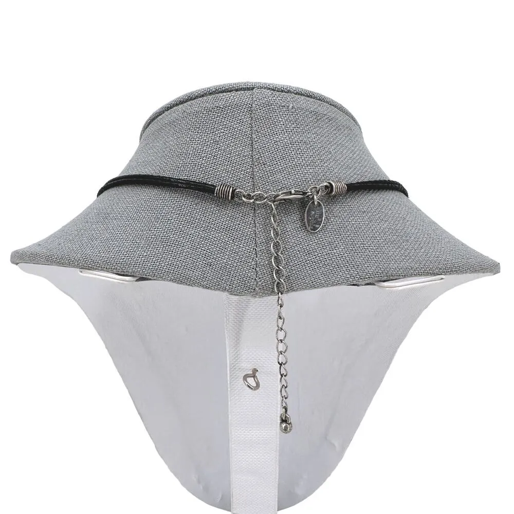 Lia Sophia Choker Necklace Magnolia Floral Rhinestone Focal on Black Cord - Image 4