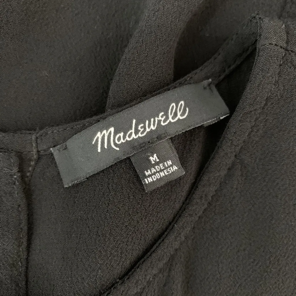 Madewell Womens Dress Medium Black Short Sleeve Minimalist Casual Chic - Image 4
