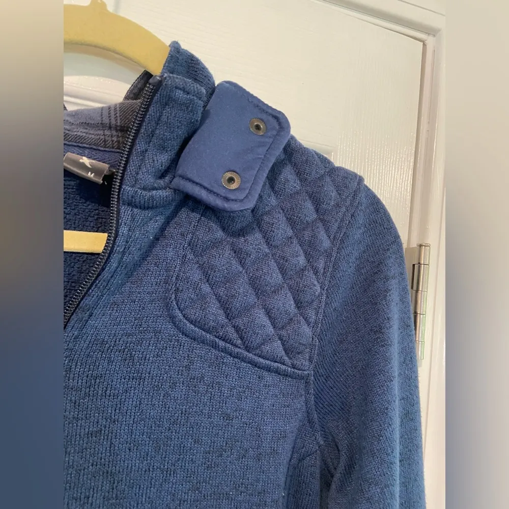 Eddie Bauer Size M Sweater Fleece Full Zip Hooded Quilted Mock Neck Jacket - Image 6