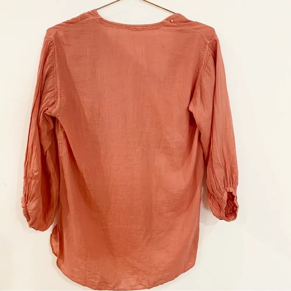 Matta boho 100% cotton blouse in terracotta NEW Orange - Image 4