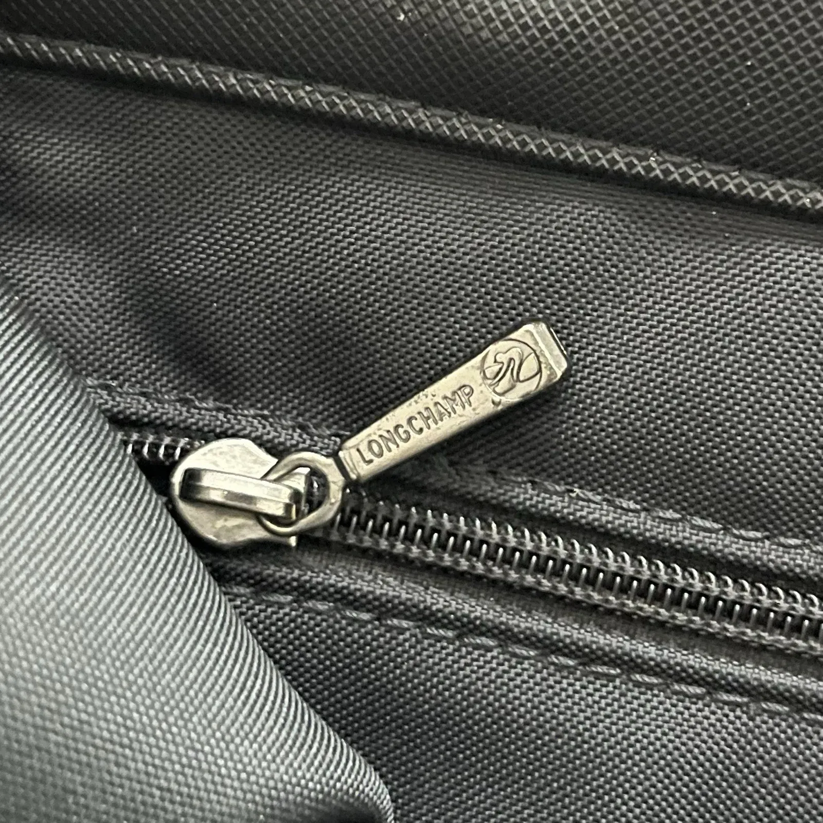 Longchamp VTG Tote Black Beige Leather Trim Tall Handbag Retro Chic minimalist - Image 6