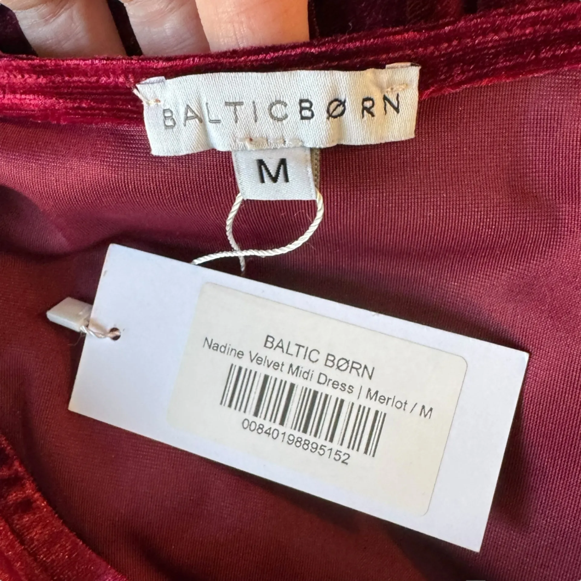 Baltic Born - NWT Nadine Velvet Wrap Midi Dress Merlot Size M - Image 7