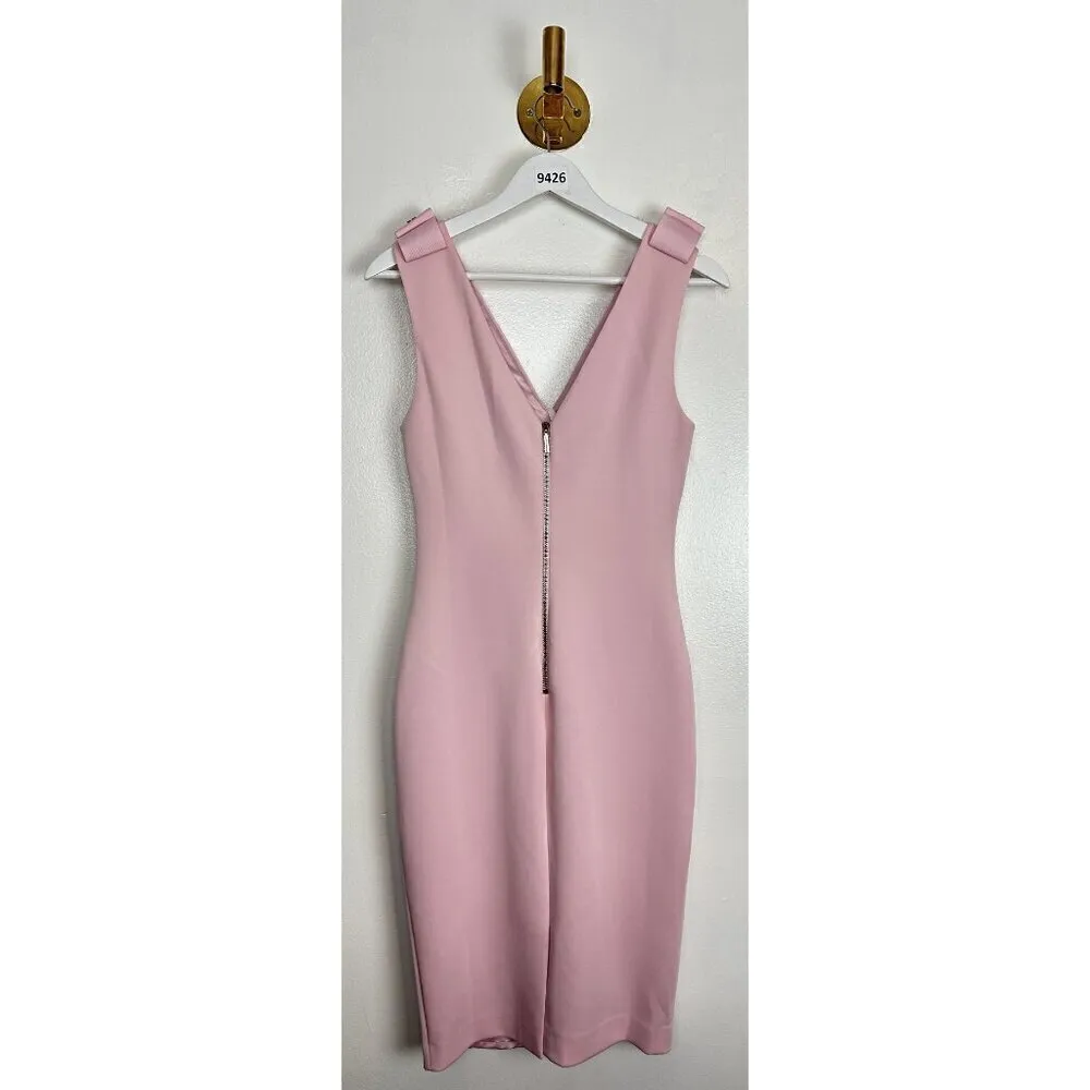 TED BAKER London Belliah Bow Shoulder Body-Con Dress in Dusky Pink Size US 2 NWT - Image 10