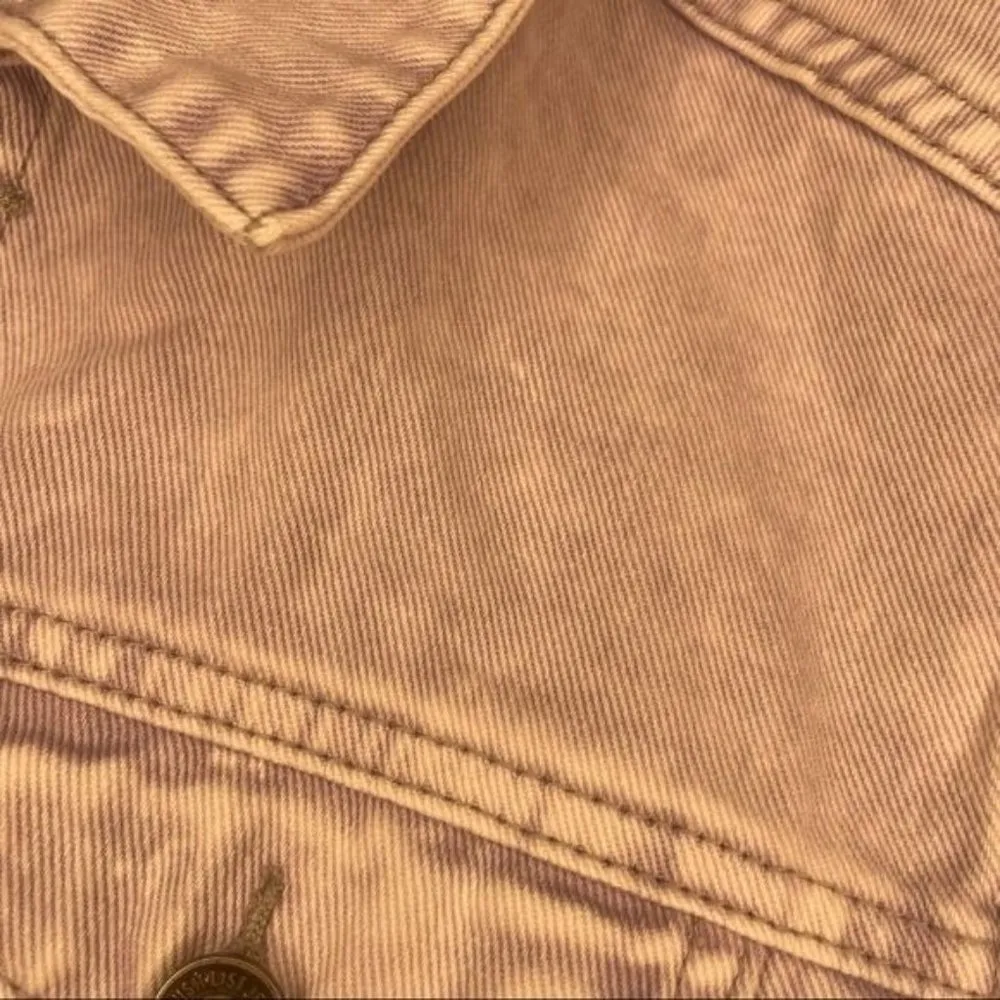 Nwot Wishlist small denim cotton jean jacket light wash purple tint w/ buttons s - Image 5