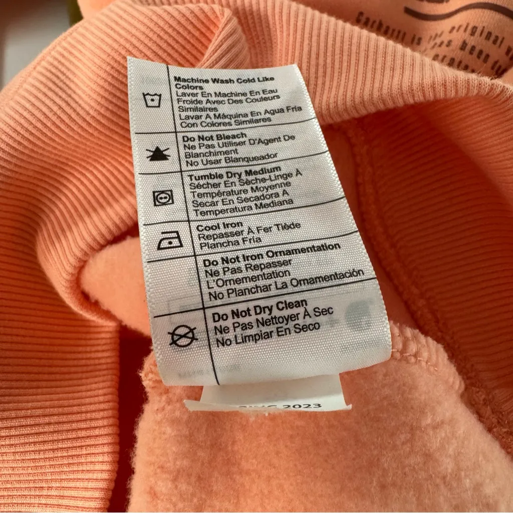 Carhartt Sweatshirt Relaxed-Fit Hoodie Heart Logo Coral Pink Medium 8 10 - Image 11