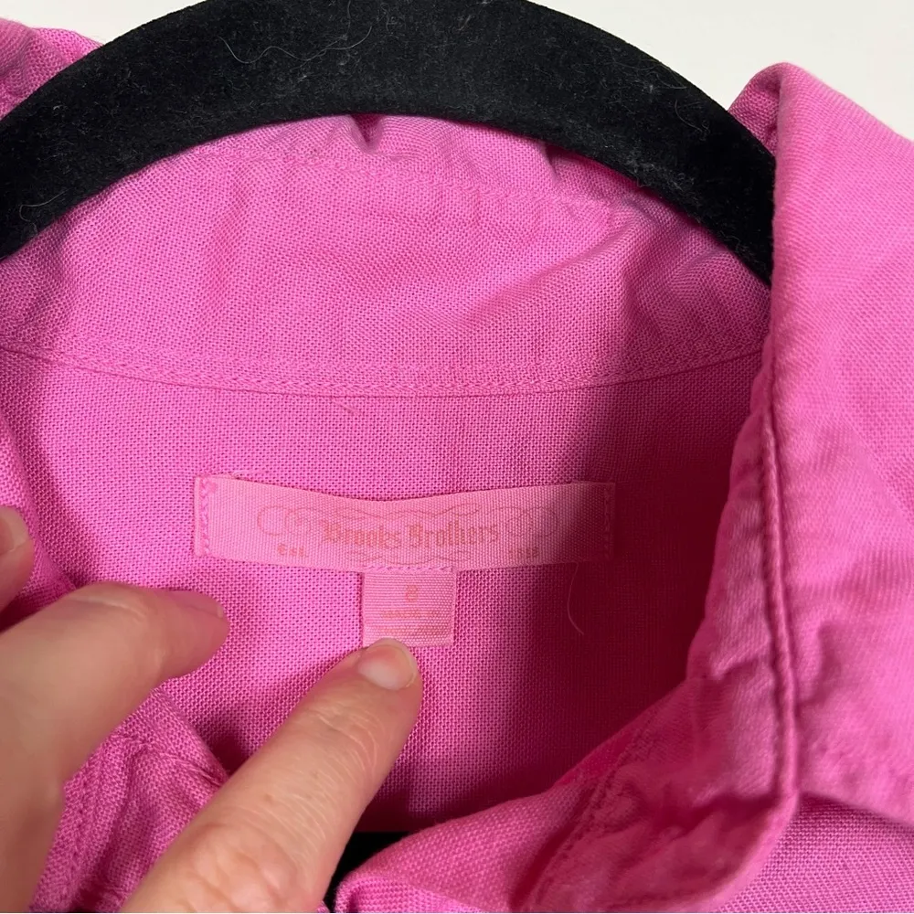 Brooks Brothers Tailored Button Down Shirt Size 8 Pink Preppy Academia Barbie - Image 5