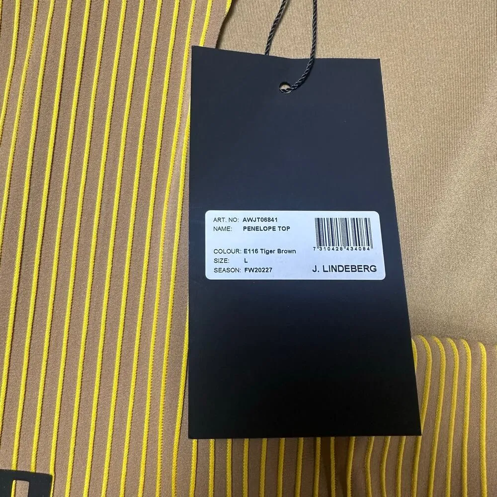 J. Lindeberg Tiger Brown Penelope Golf Top NEW Size L - Image 4