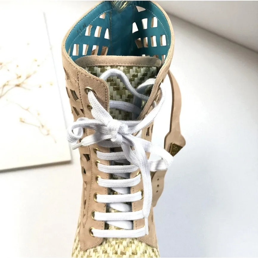 VALENTINA RANGONI Firenze Bree in Sand Shoes Sz 7.5 Rare Designer Boho Unique White - Image 6