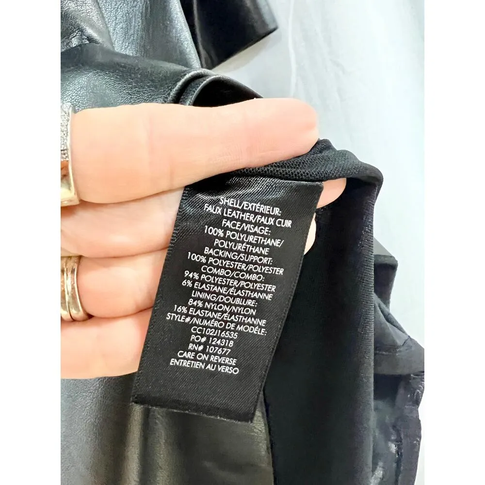 Alice + Olivia Inka Vegan Leather 3/4 Sleeve Bodycon Mini Dress Black Size US 10 - Image 5