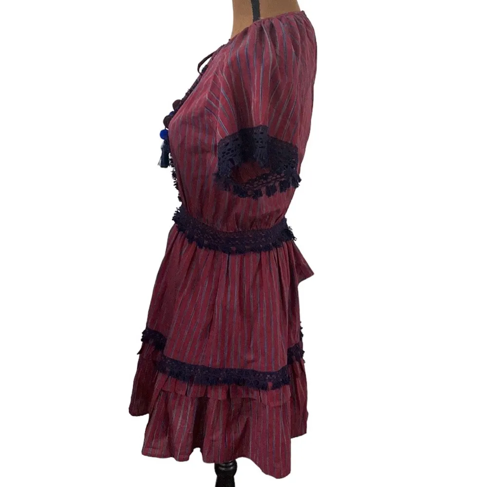 Sea New York boho peasant ruffled pom - Image 4