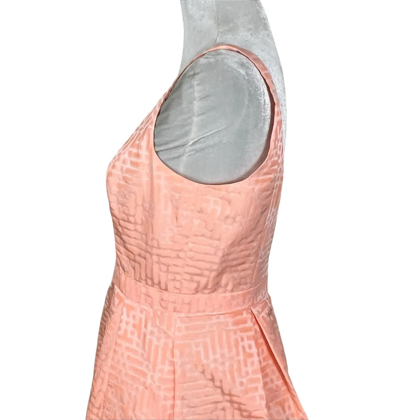 Shoshanna Light Orange/Coral Sleeveless A-Line Pleated Mini Dress Size 8 - Image 5