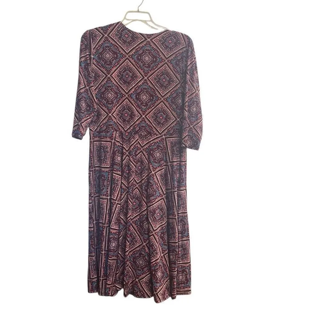 AGNES & DORA Women’s‎ Scarf  Dress Size 2X Pockets  Burgundy Pink Blue Stretchy - Image 2