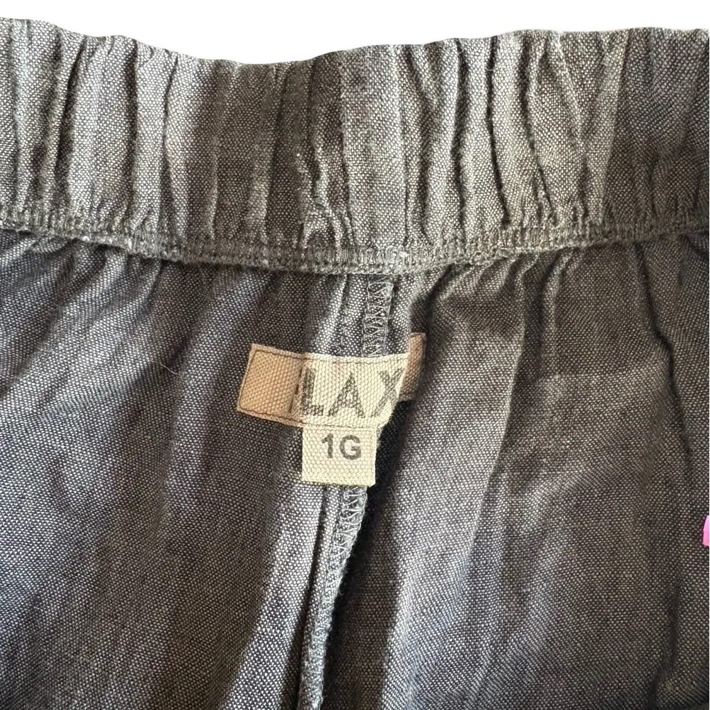 Flax Women's Gray Linen Cropped Pants - Image 3