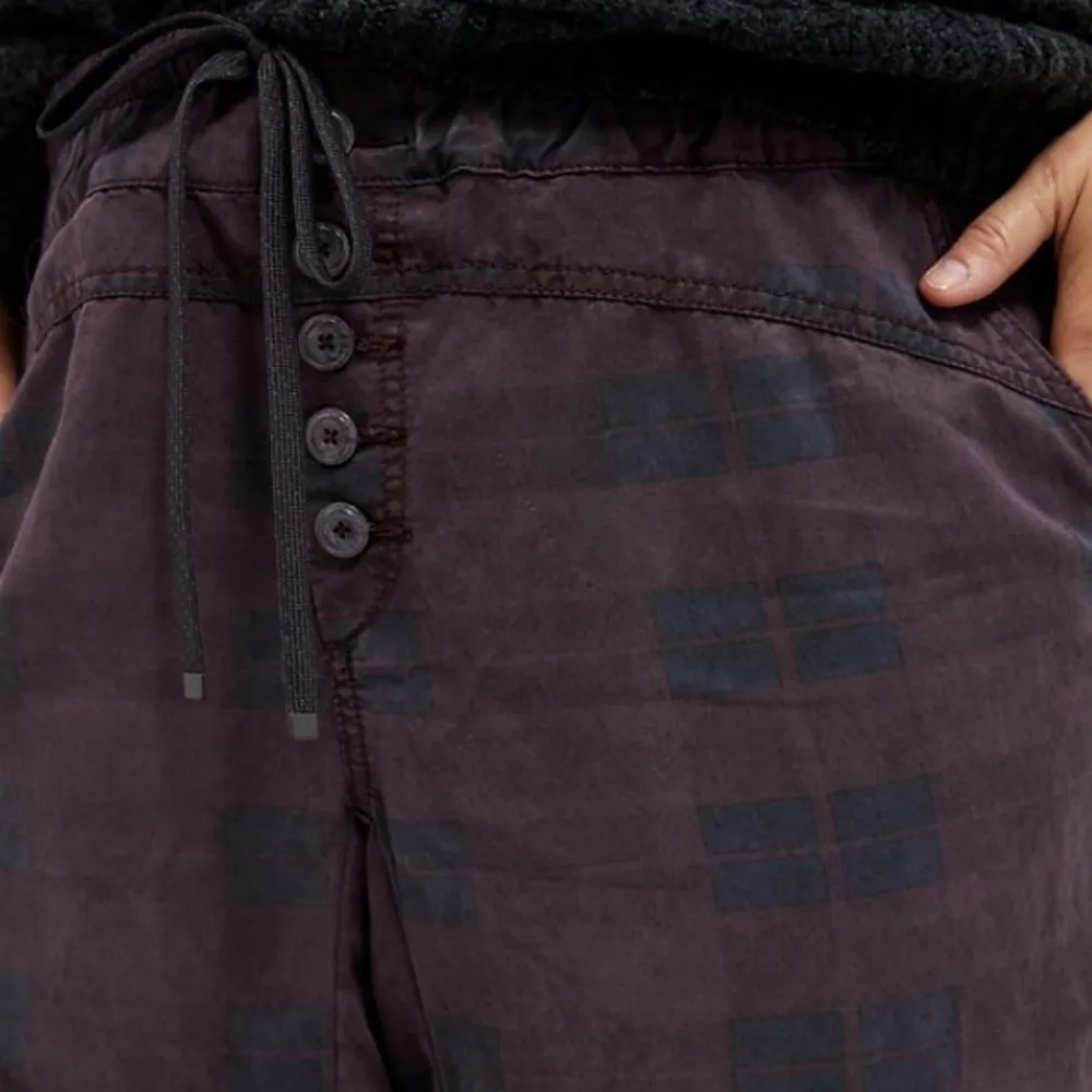 JACQUIE BUTTON-FLY High Waist Joggers Plaid Pants XS - Image 5