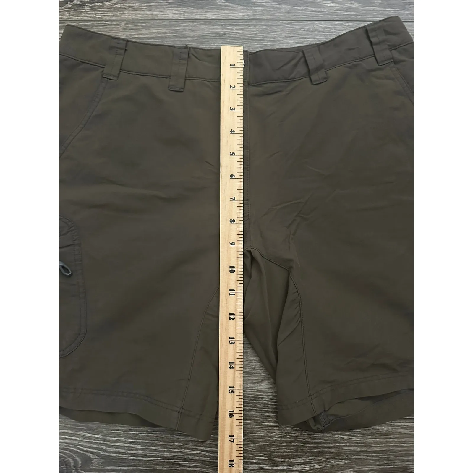 MAMMUT Womens Hiking Shorts Climbing Cargo Regular Fit Size 12 Green/Brown Green - Image 3