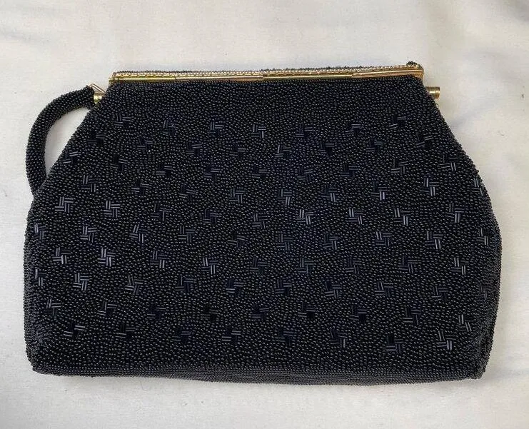 Stephen Chx Womens Black Beaded Evening Purse Handbag SKU 6515 - Image 2