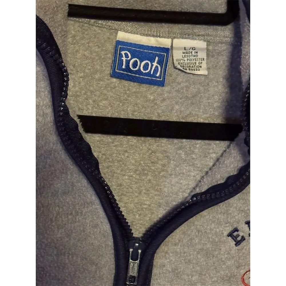 Vintage Disney Eeyore Fleece Pullover Sweater Women's L Gray Casual - Image 4