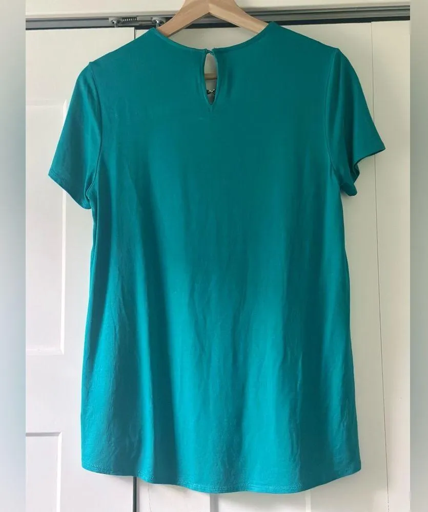 Michael Kors teal short sleeve top size Small petite - Image 5