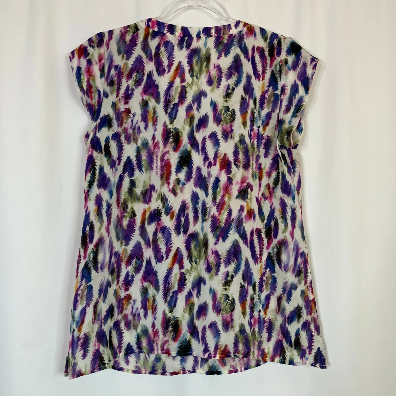 CAbi | Multi Color Feather Print Blouse 100% Polyester Womens Small - Image 6