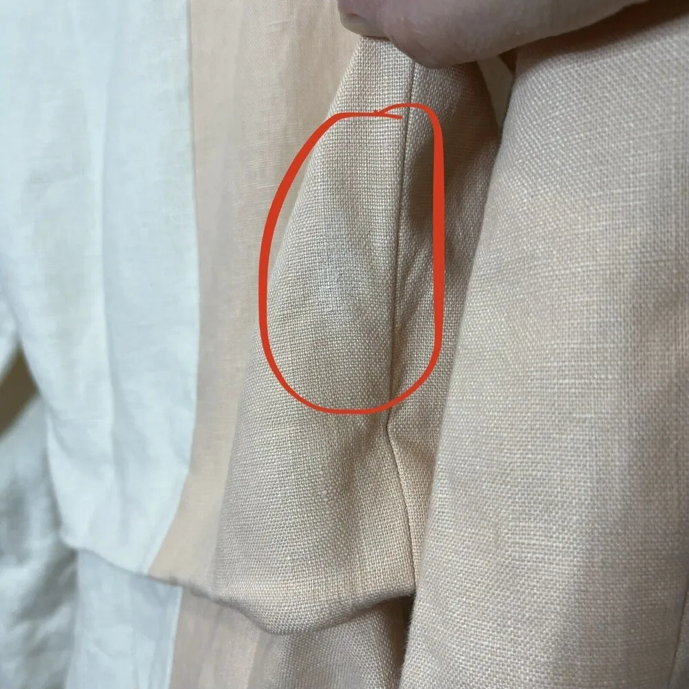 Significant Other Glider Blazer Linen Dress Cut Out Mini Peach Cream Size 4 White - Image 12