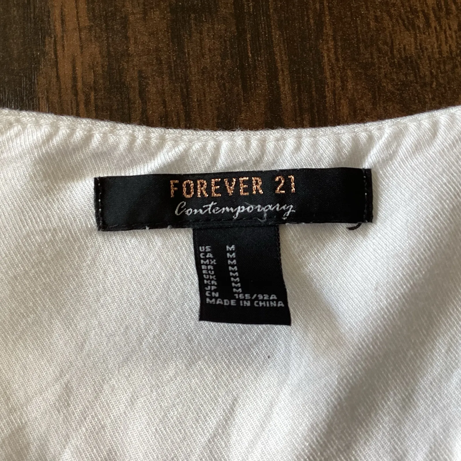 Forever 21 Contemporary Blouse White Size M - Image 4