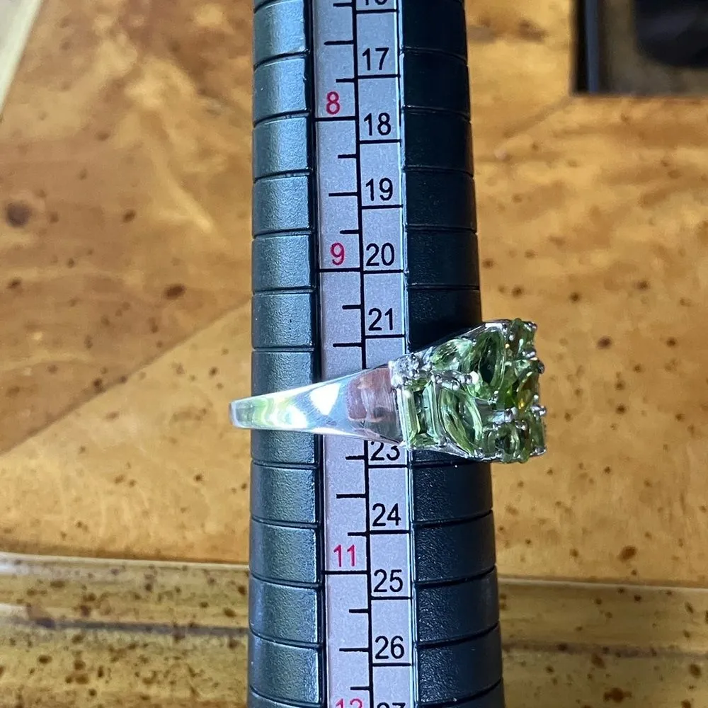 Natural Peridot Sterling Silver Ring Size 10 - Image 8
