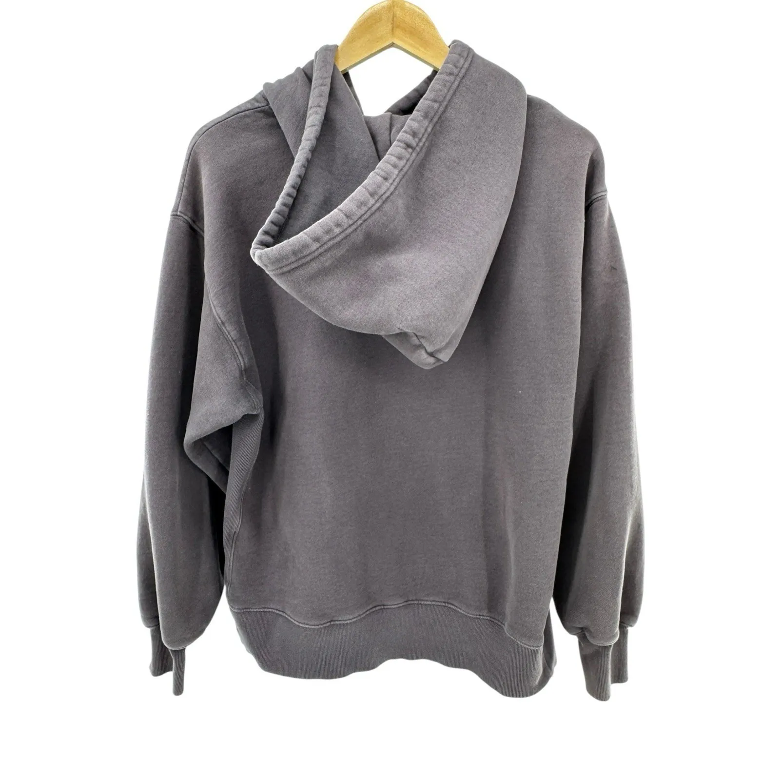 Tna Fleece Hoodie Sweatshirt‎ Gray Size 1 Oversized Kangaroo Pocket Cozy Aritzia - Image 4