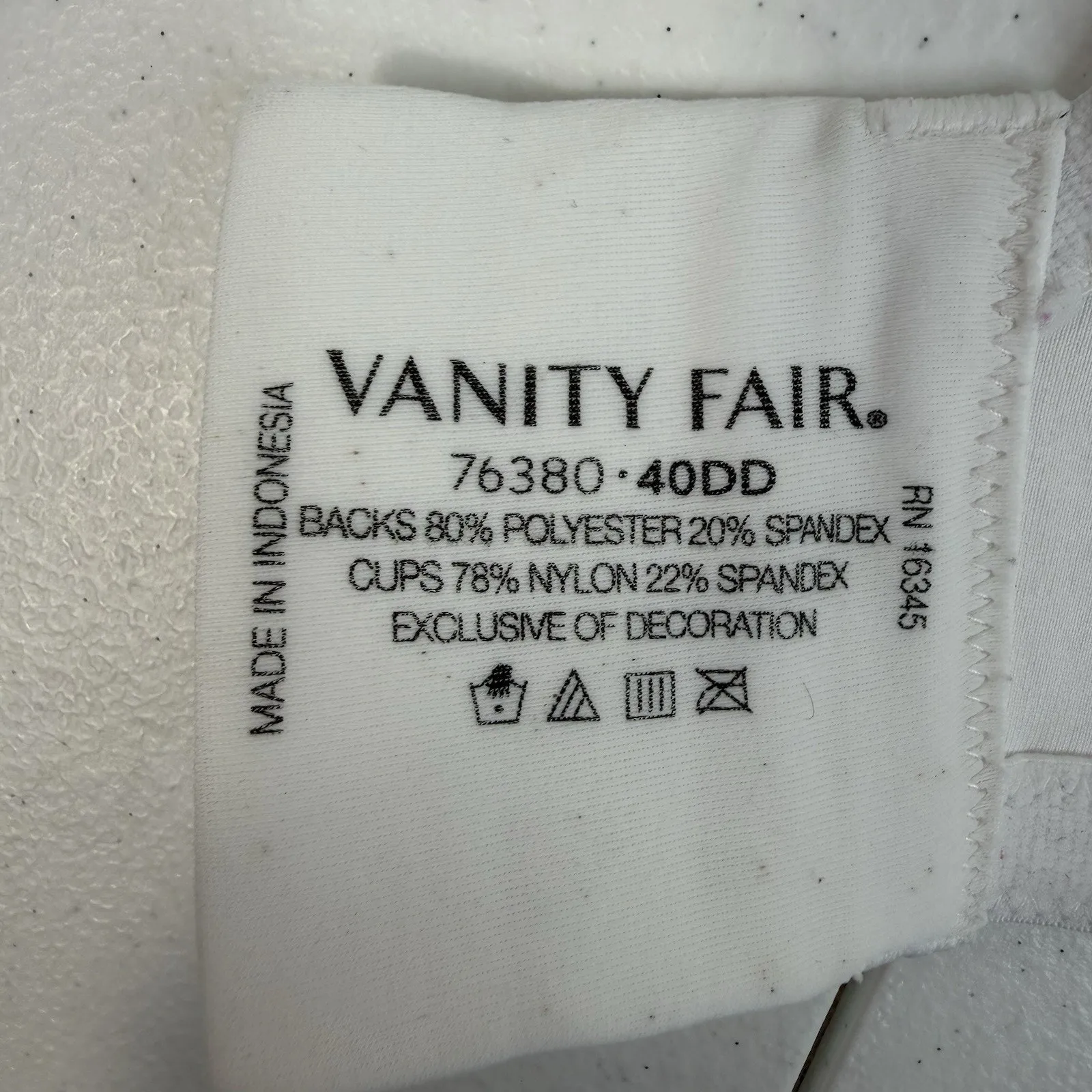 Vanity Fair 40DD Bra Beauty Back Underwire Full Figure Coverage Contour 76380 - Image 13