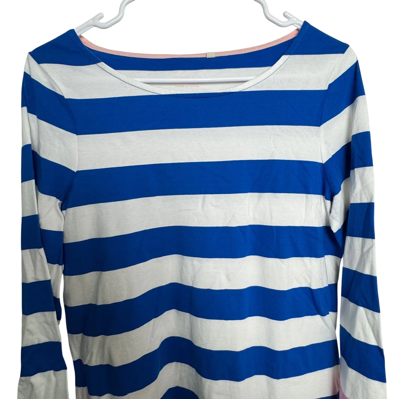 Boden Long Sleeve Striped Cotton T Shirt US 8 Blue White Pink Green Nautical Size undefined - Image 2