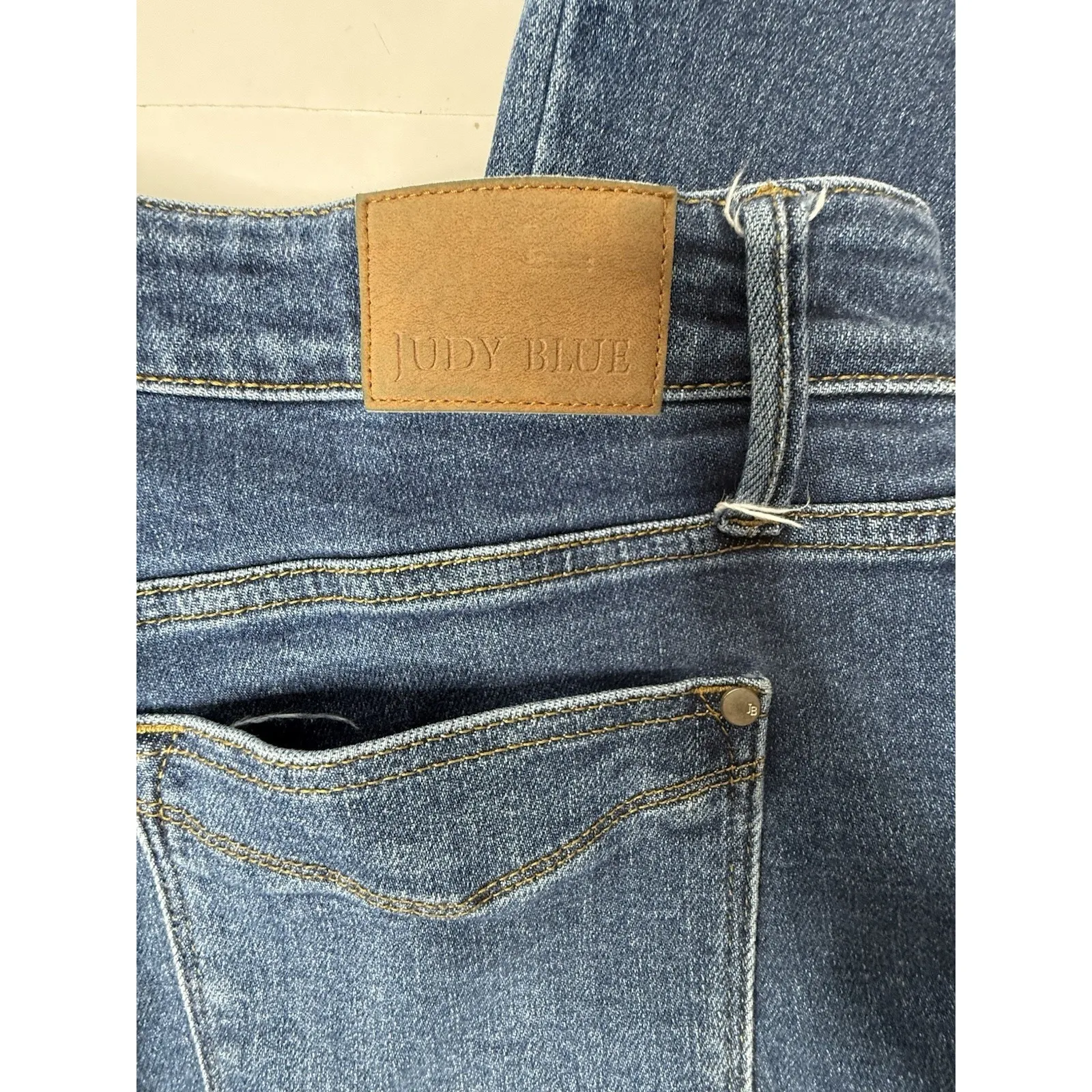 Judy Blue Jeans Womens 15/32 Dark Wash Stretch High Rise Straight Mom Preppy Mod - Image 11