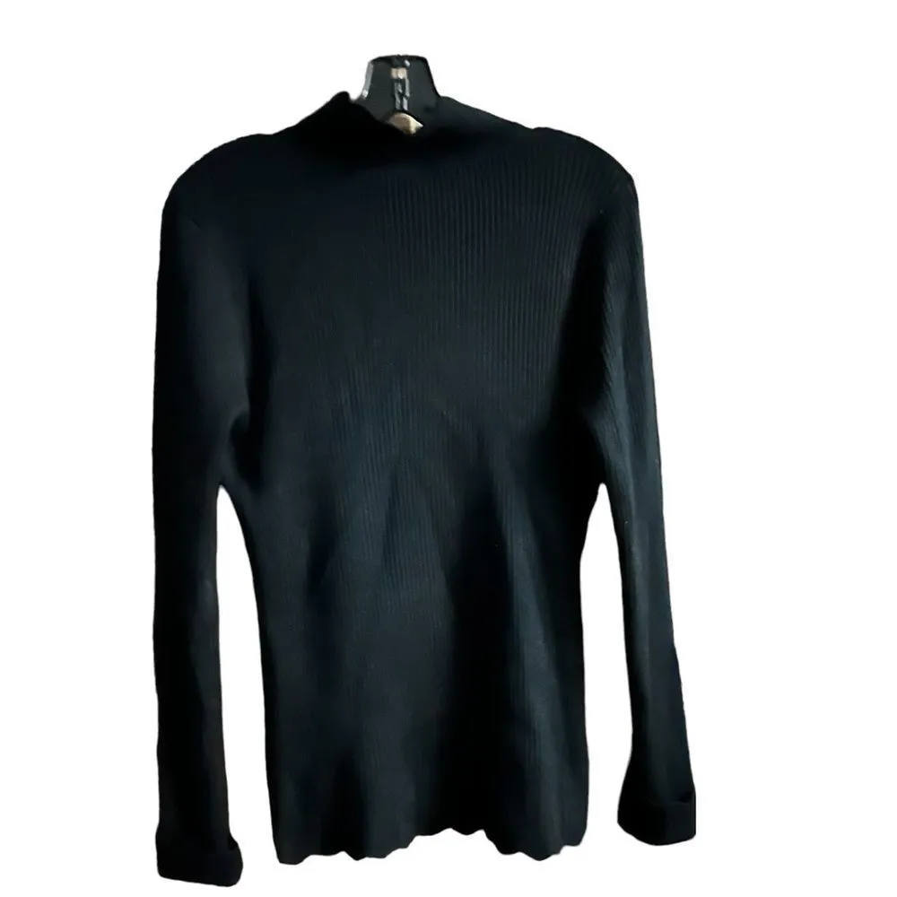 Vila Milano scalloped turtleneck sweater size large - Image 2