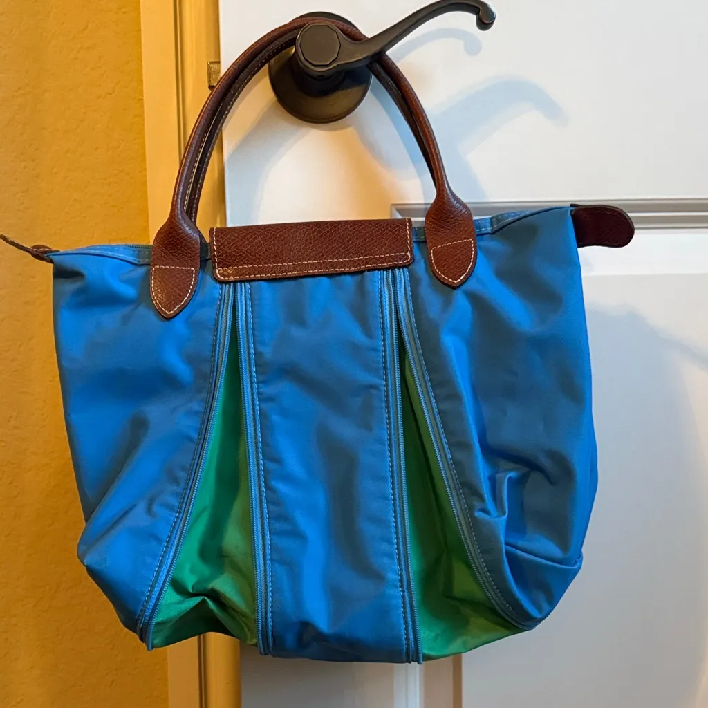 Longchamp‎ extendable Blue Tote Bag vintage - Image 6