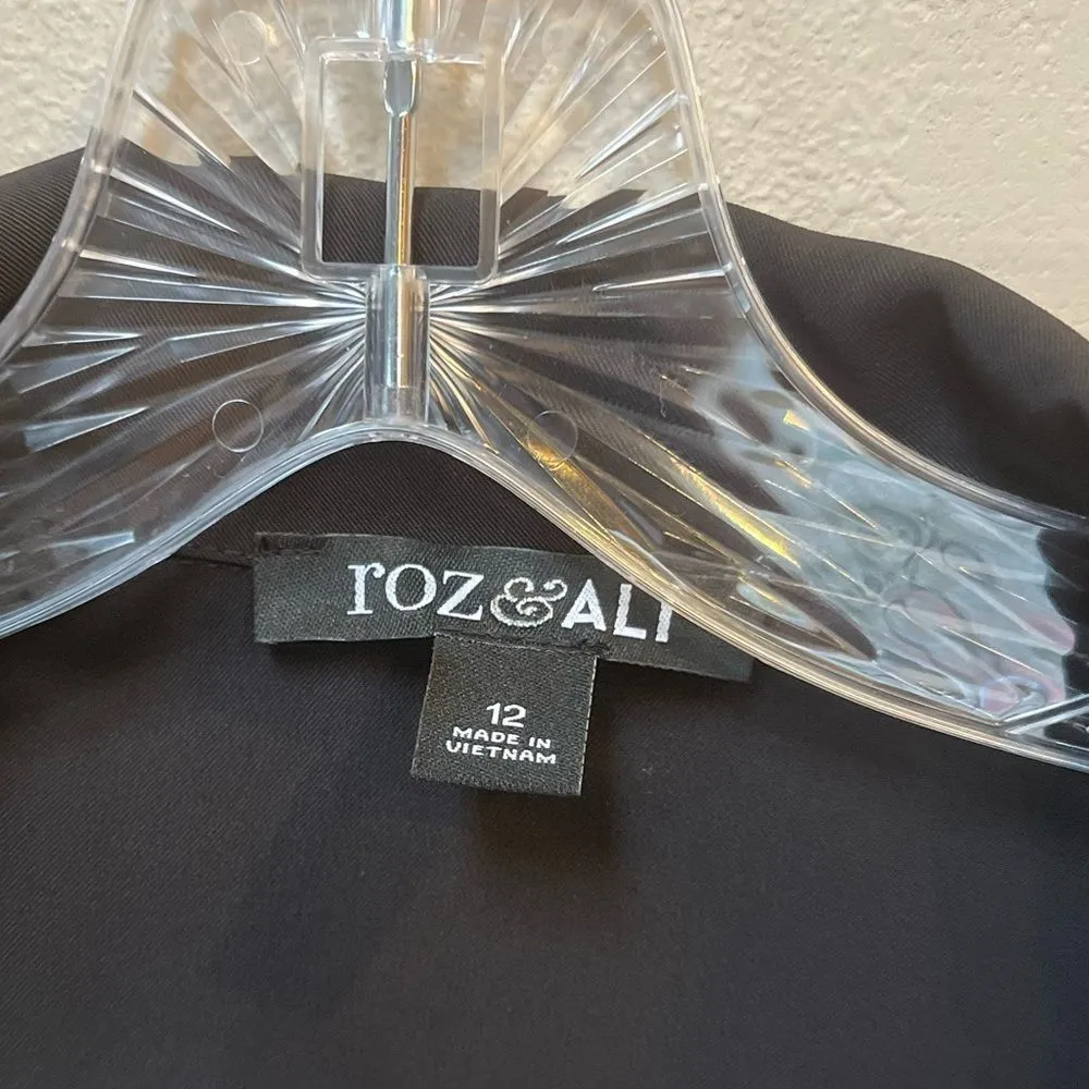 Black Button Down Dress Belted Midi – Size 12 - Image 8