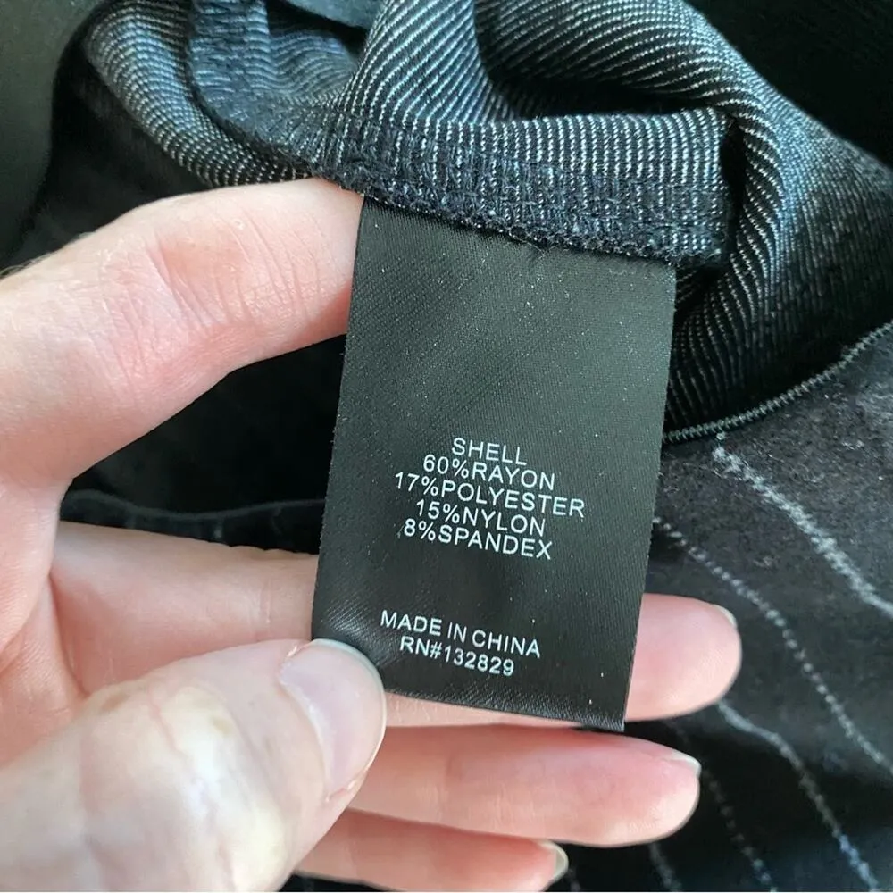 NBD High Waist Pinstripe Leggings in Black & White - Image 4