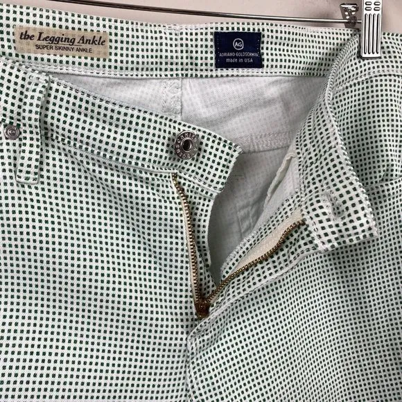 Adriano‎ Goldschmied The Legging Ankle Super Skinny Pants 32R Green White - Image 8