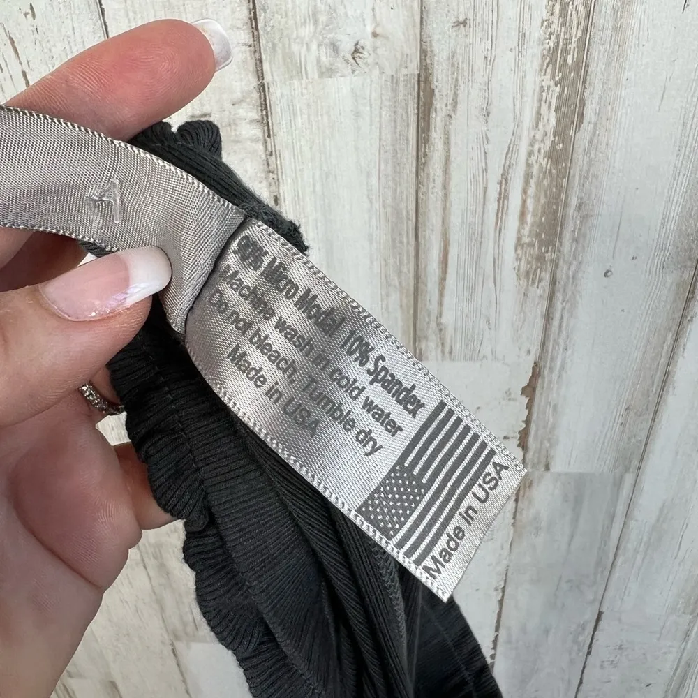 Go Couture Women Dark Charcoal Maxi Skirt Size S Elastic Waist Casual with Slit - Image 10