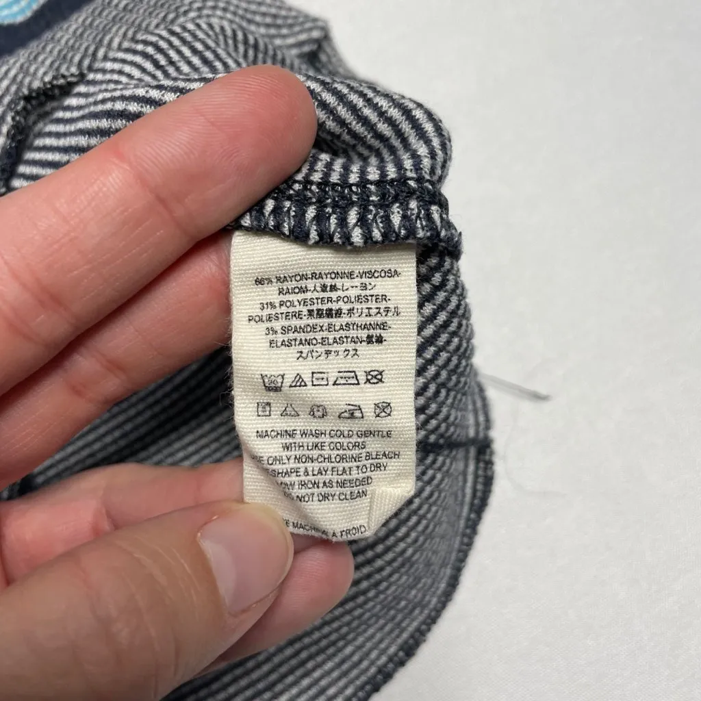 Free People Striped Thermal Top Size XS Navy Combo OB466000 Blue Red - Image 5